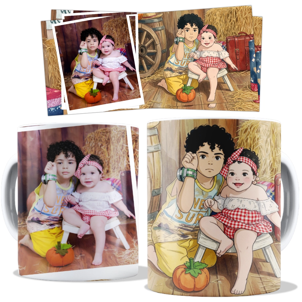 Caneca Personalizada Ilustração Artística Sua Foto Virou Arte! Caneca Personalizada Ilustração Artística Sua Foto Virou Arte!