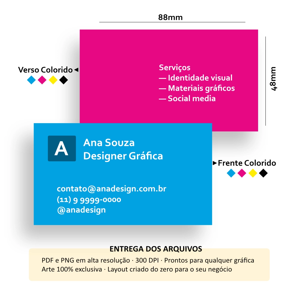 Exemplo de design de cartão de visita frente e verso Exemplo de design de cartão de visita frente e verso