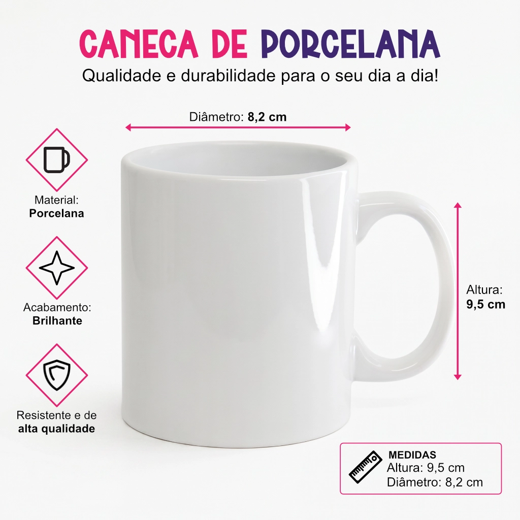 Caneca de Porcelana Branca Sublimação Caneca de Porcelana Branca Sublimação